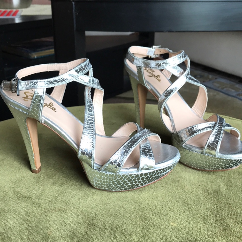 F.lli Bruglia silver platform heels, 7 - Picture 2 of 8